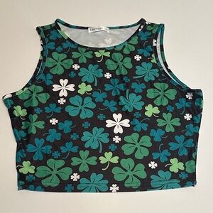 WOMENS ST PATRICKS DAY CLOVER TOP